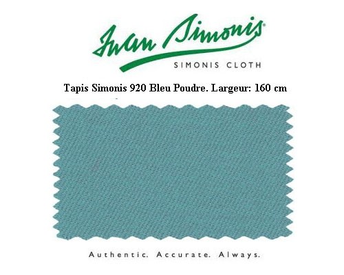 Drap Billard americain Simonis 920 Bleu Powder en 160 cm