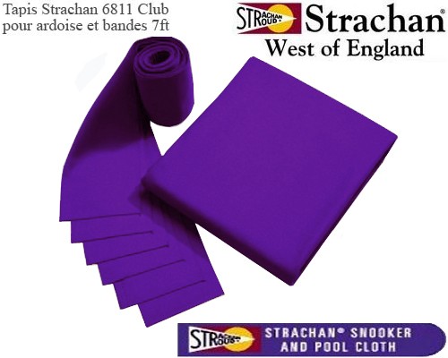 Drap Billard Strachan 6811 violet pré Découpé 7 ft